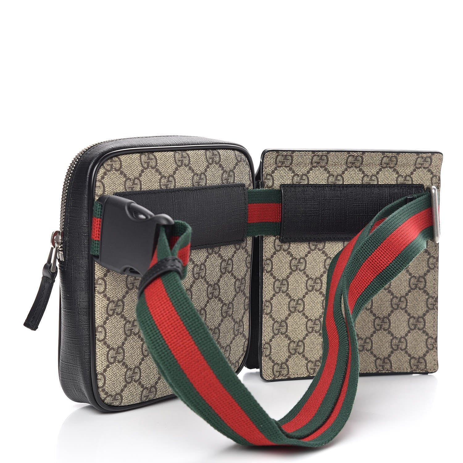 Gucci GG Supreme Monogram Web Belt Bag Black 3 of 11