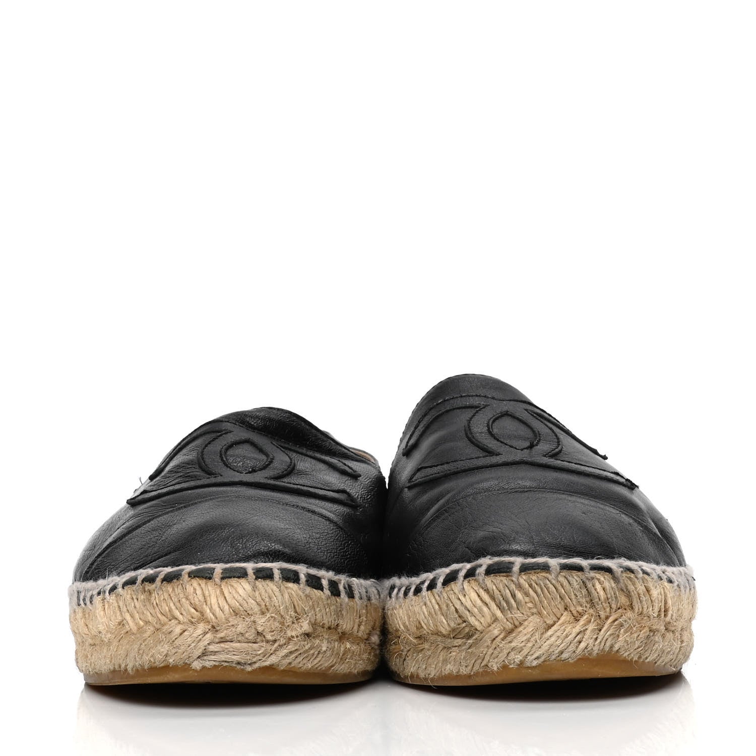 Chanel Lambskin CC Espadrilles 38 Black 2 of 7