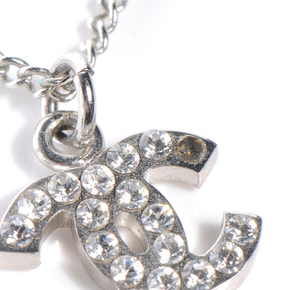 Chanel Swarovski Crystal CC Necklace Silver 3 of 5