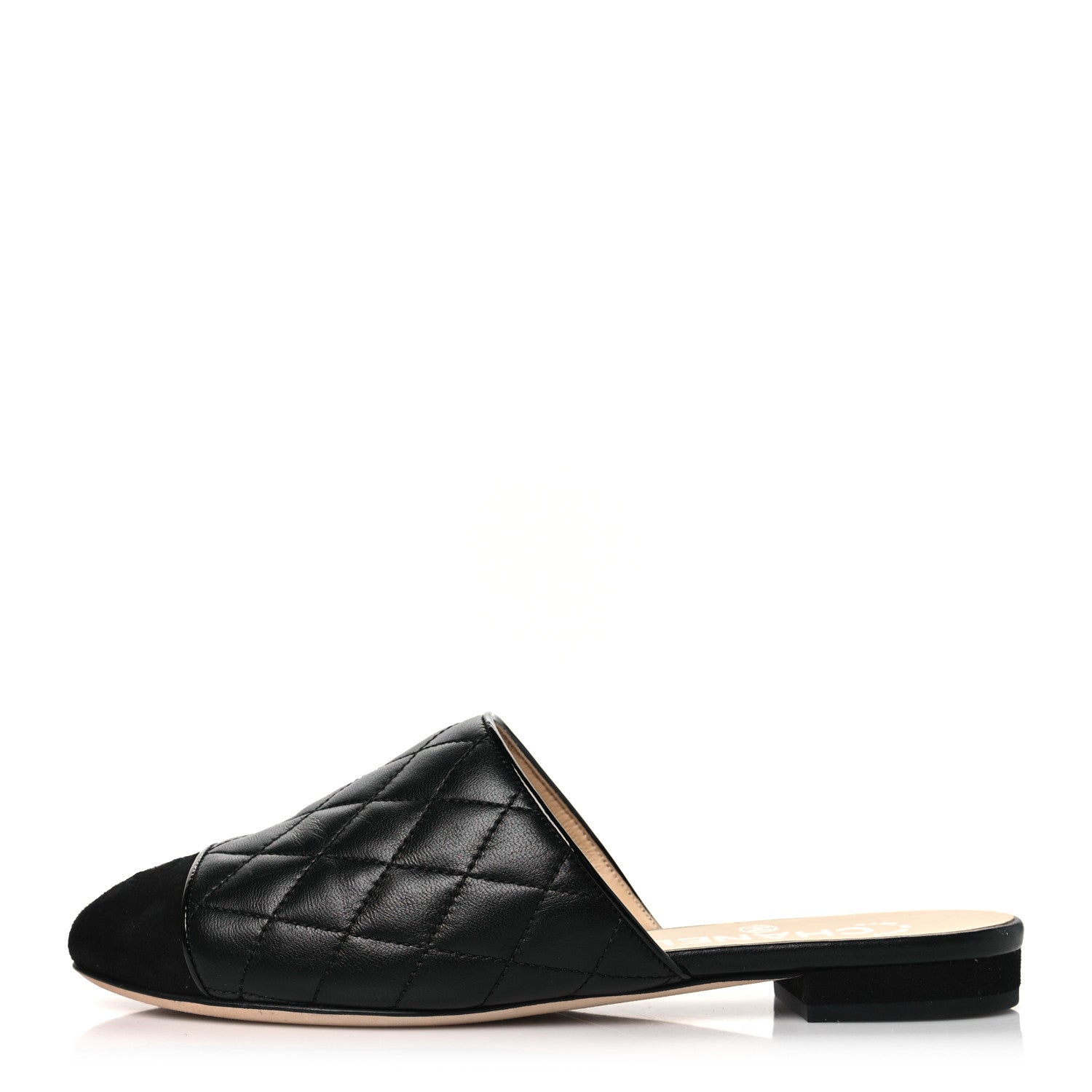 Chanel Lambskin Kid Suede Quilted Mules 36 Black 1 of 9