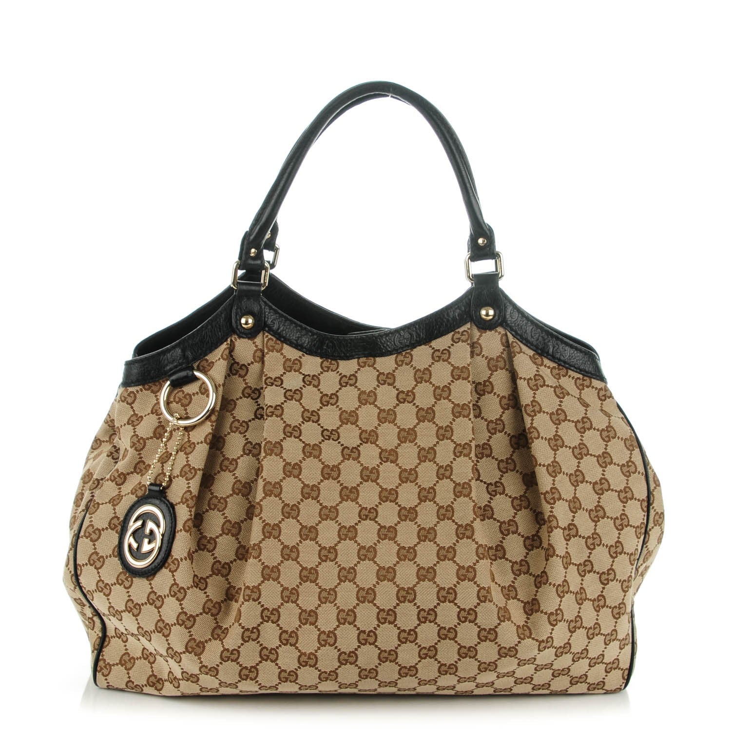 Gucci Monogram Large Sukey Tote Beige Ebony Black 1 of 7