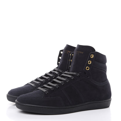 Saint Laurent Suede Mens Soho SL/10H High Top Sneakers 39 Navy 3 of 8
