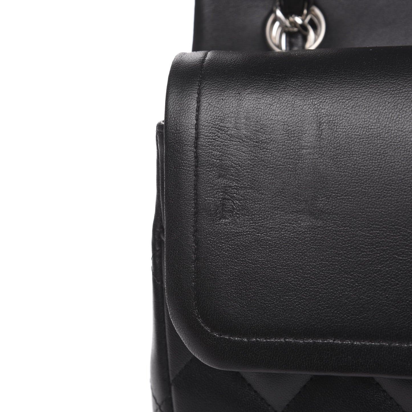 Lambskin Quilted Jumbo Double Flap Black