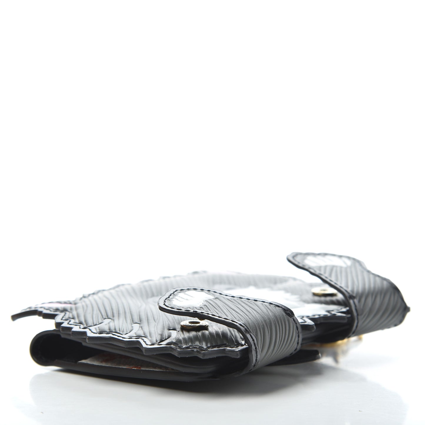 Epi Catogram Calfskin Cat Card Holder Black