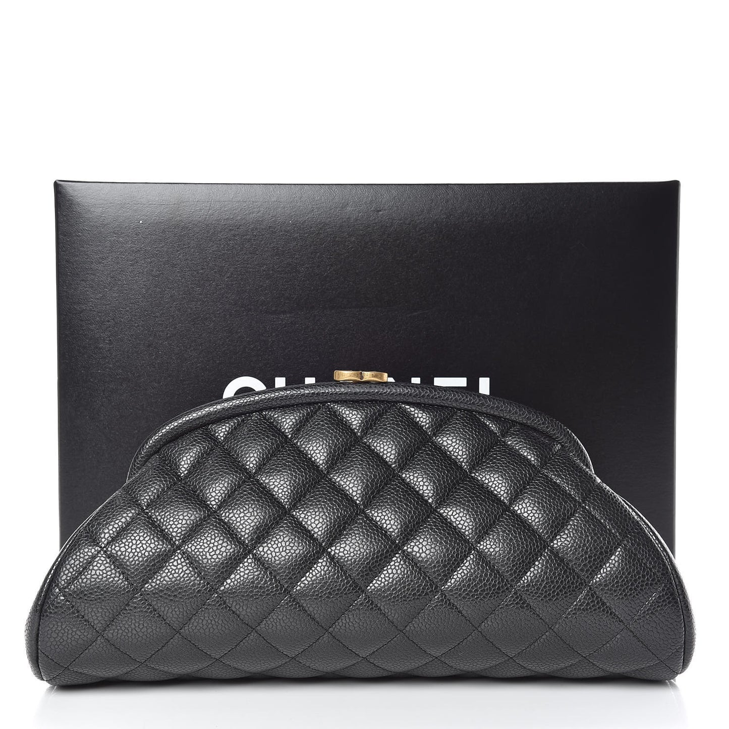 Caviar Quilted Timeless Clutch Black