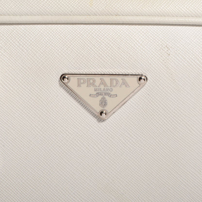 Prada Saffiano Lux Petite Bowler Talco White 3 of 12