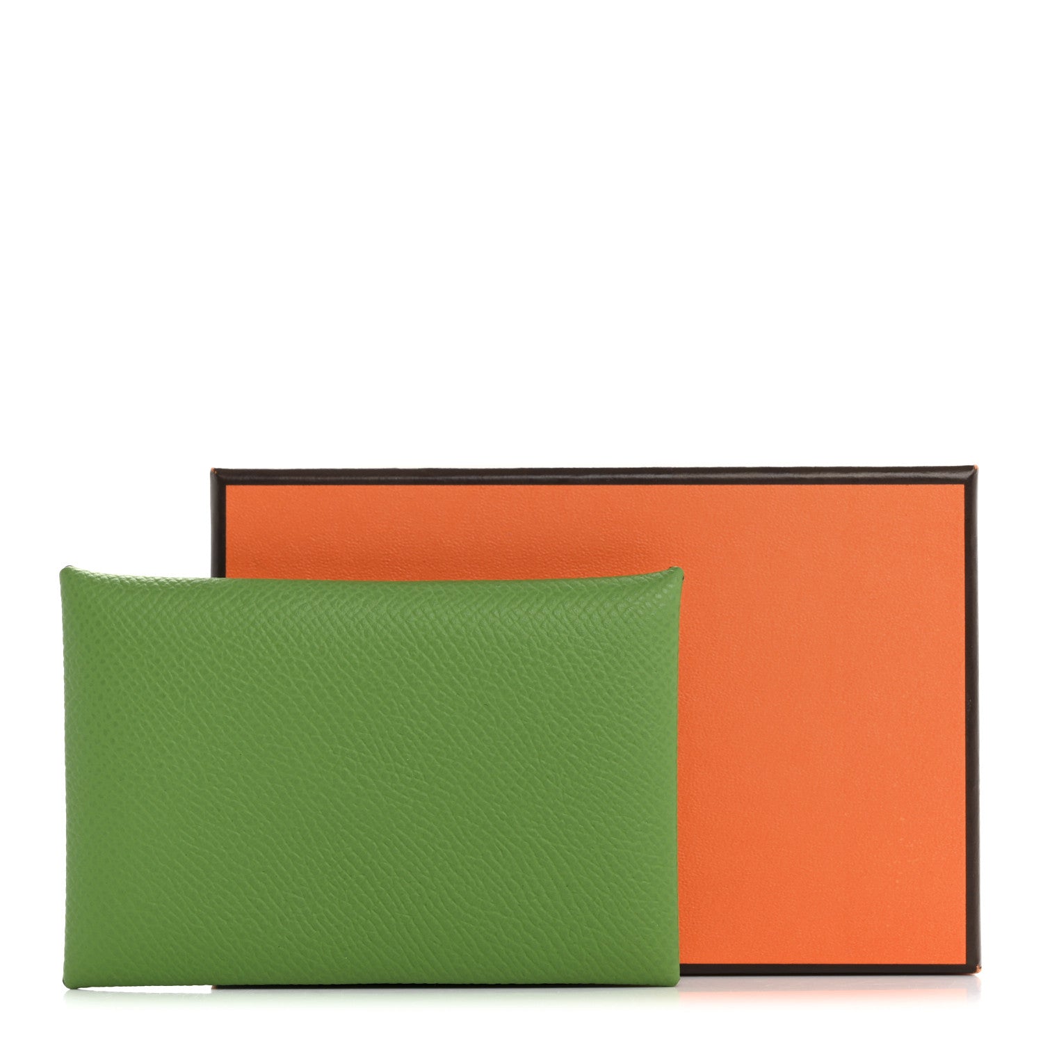 Hermes Epsom Verso Calvi Card Case Vert Yucca Celeste 8 of 8