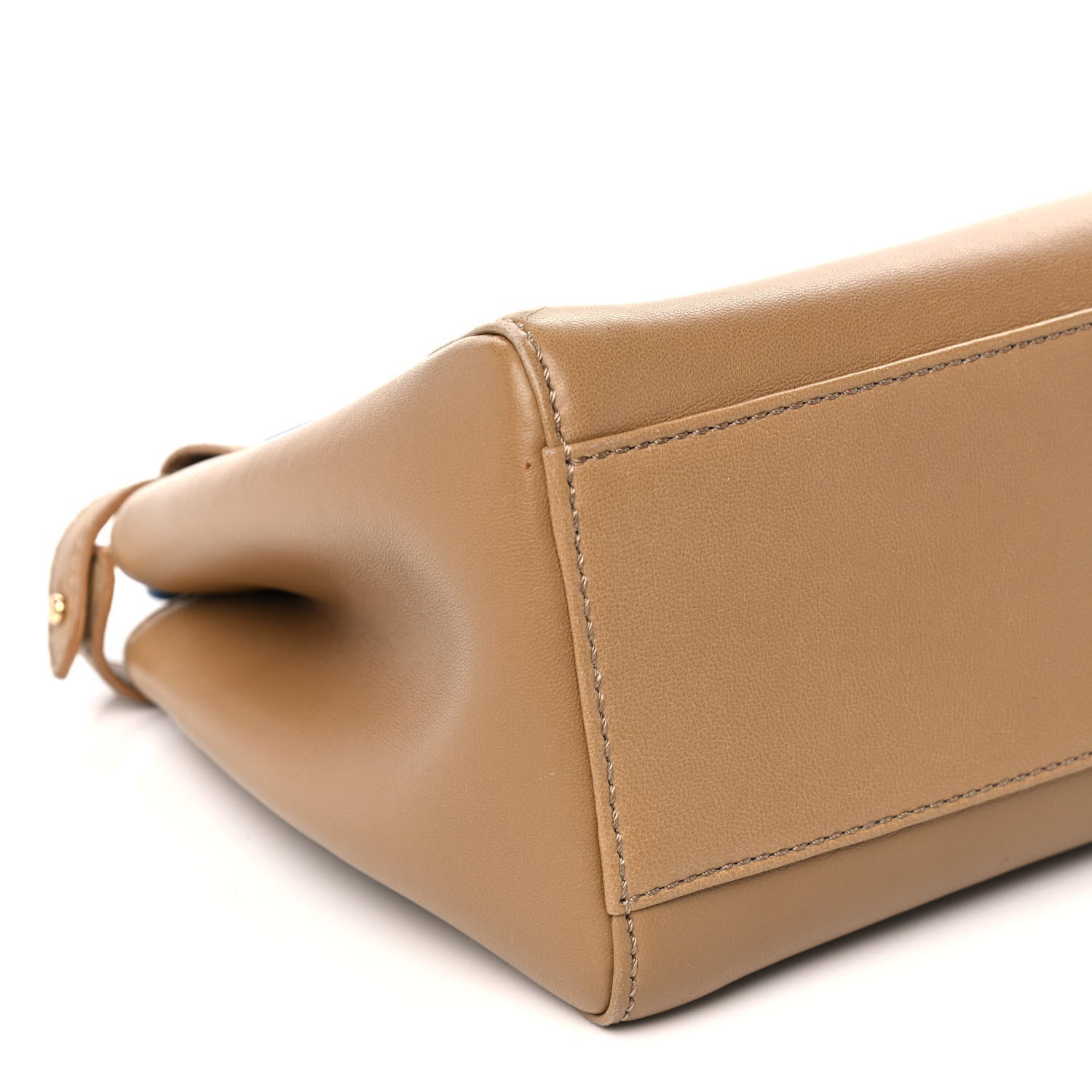 Fendi Nappa Colorblock Mini Peekaboo Iconic Satchel Cuoio Ceruleo Fiamma 10 of 14