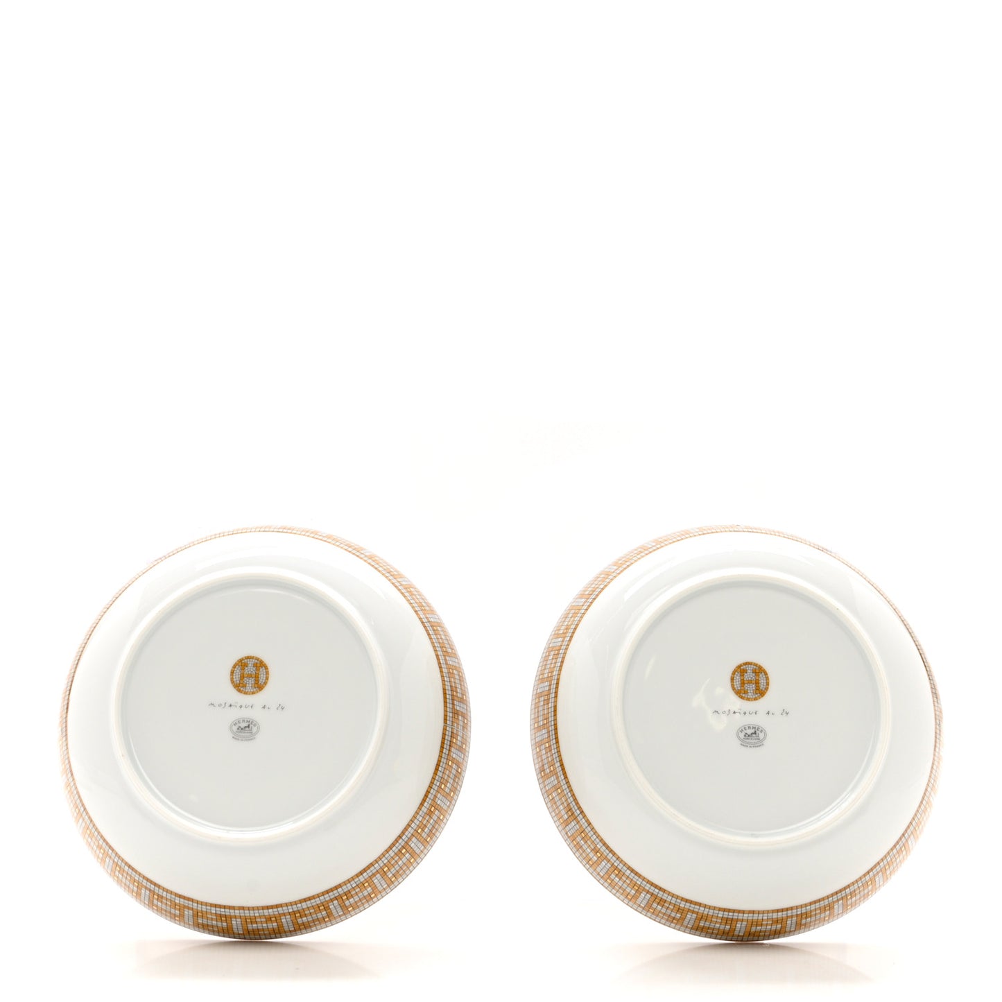 Porcelain Mosaique Au 24 Gold Cereal Bowl Set of 2