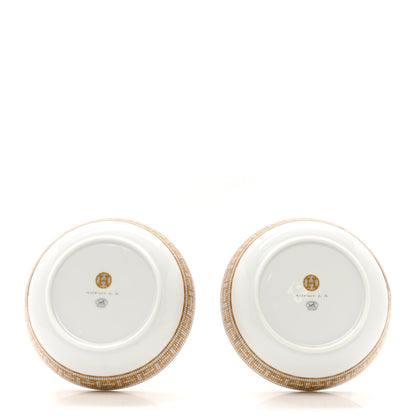 Hermes Porcelain Mosaique Au 24 Gold Cereal Bowl Set of 2 3 of 7
