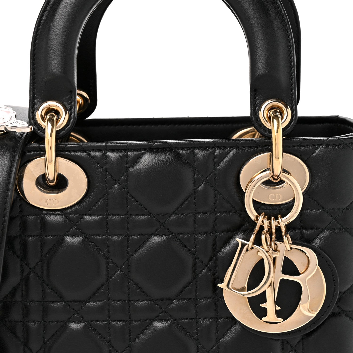 Christian Dior Lambskin Cannage Small Lucky Badges My Lady Dior Black 8 of 13