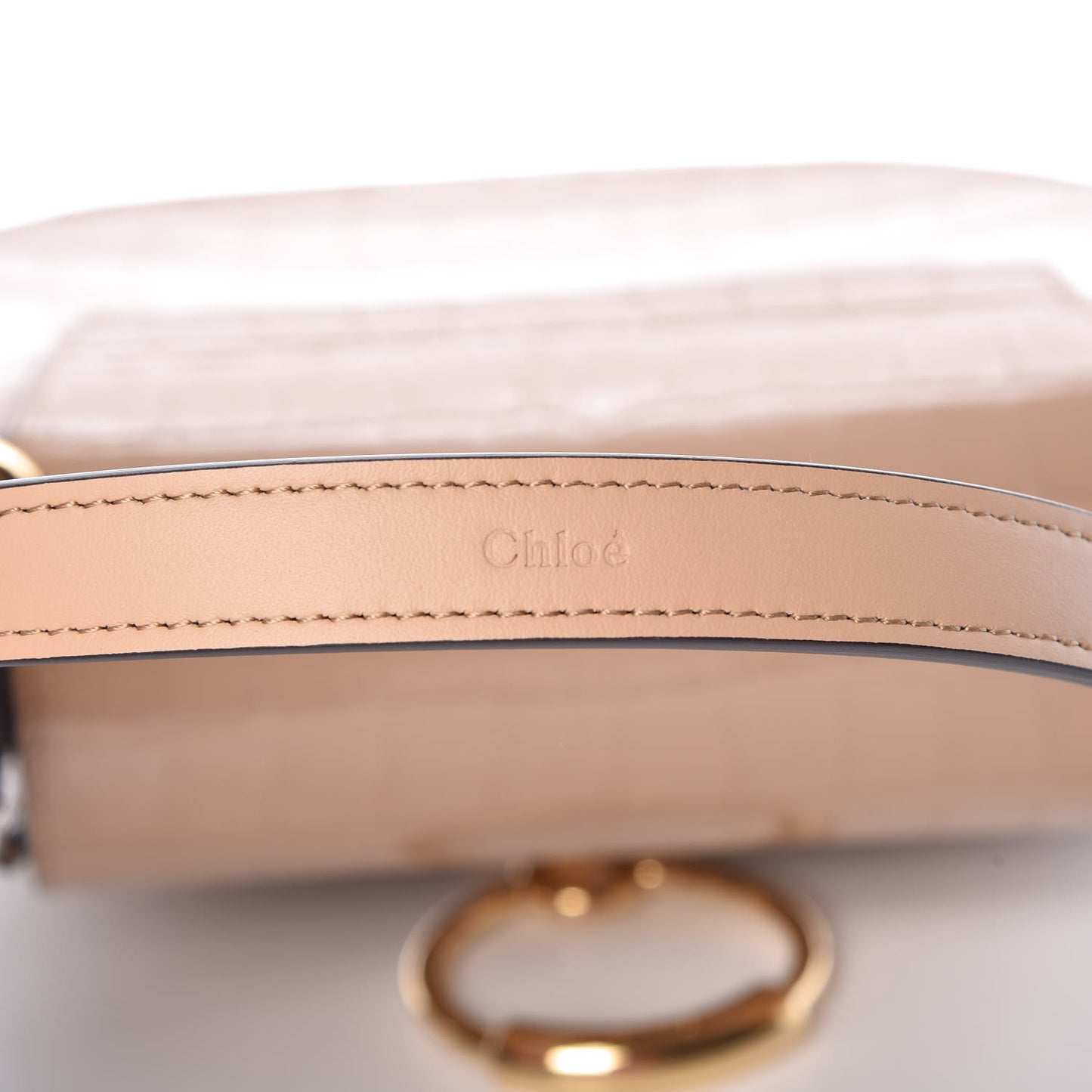 Calfskin Crocodile Embossed Small Tess Bag Nut