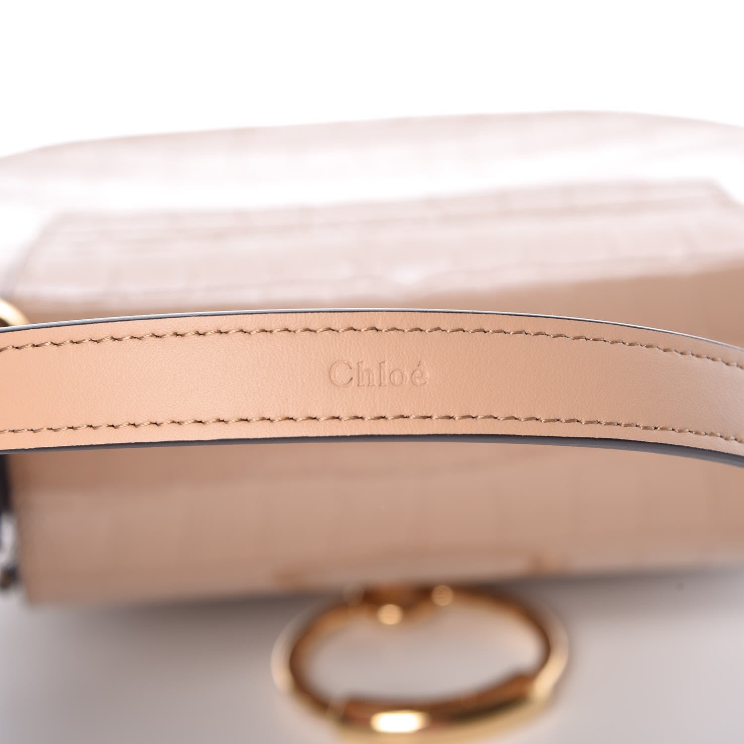 Chloe Calfskin Crocodile Embossed Small Tess Bag Nut 11 of 13
