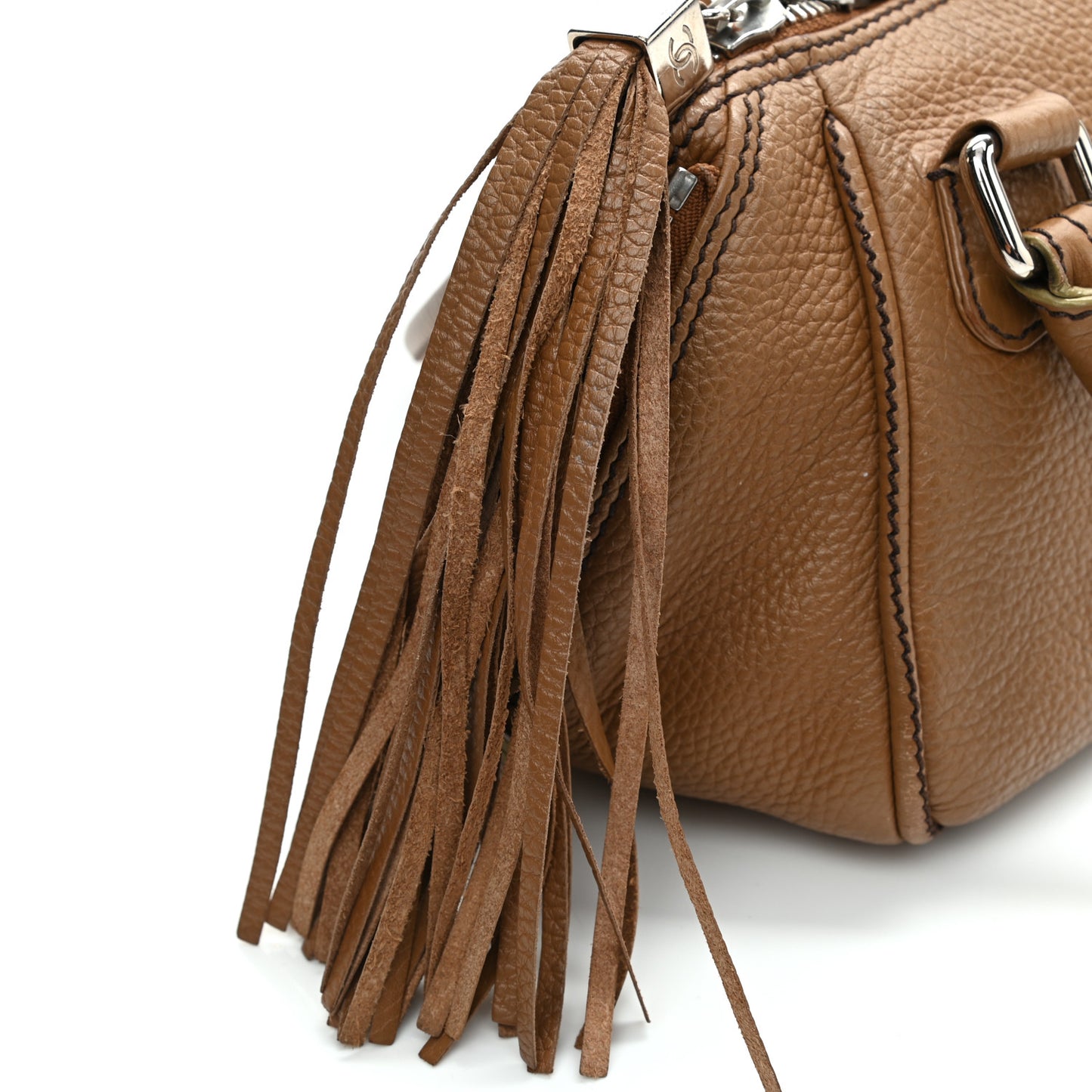 Calfskin Small Tassel Bowler Light Brown