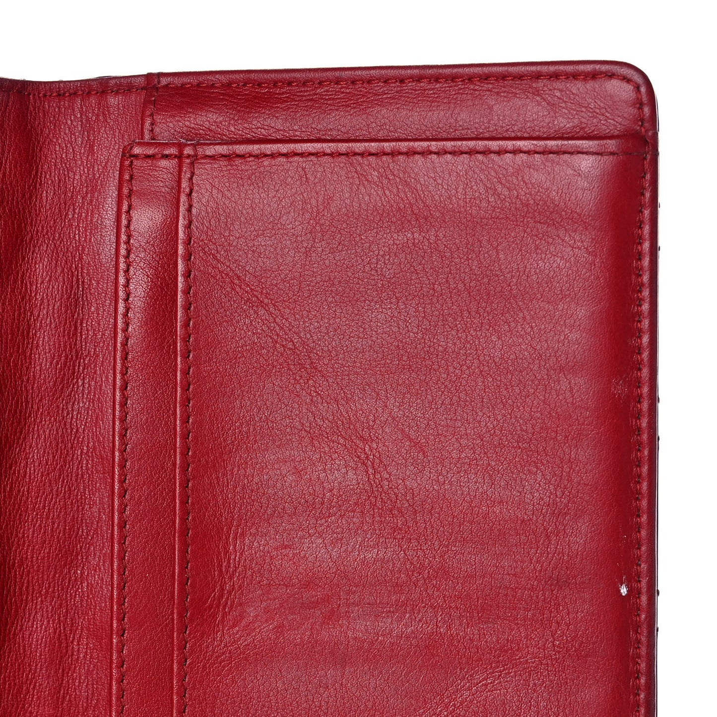 Patent Quilted Brilliant Yen Wallet Red
