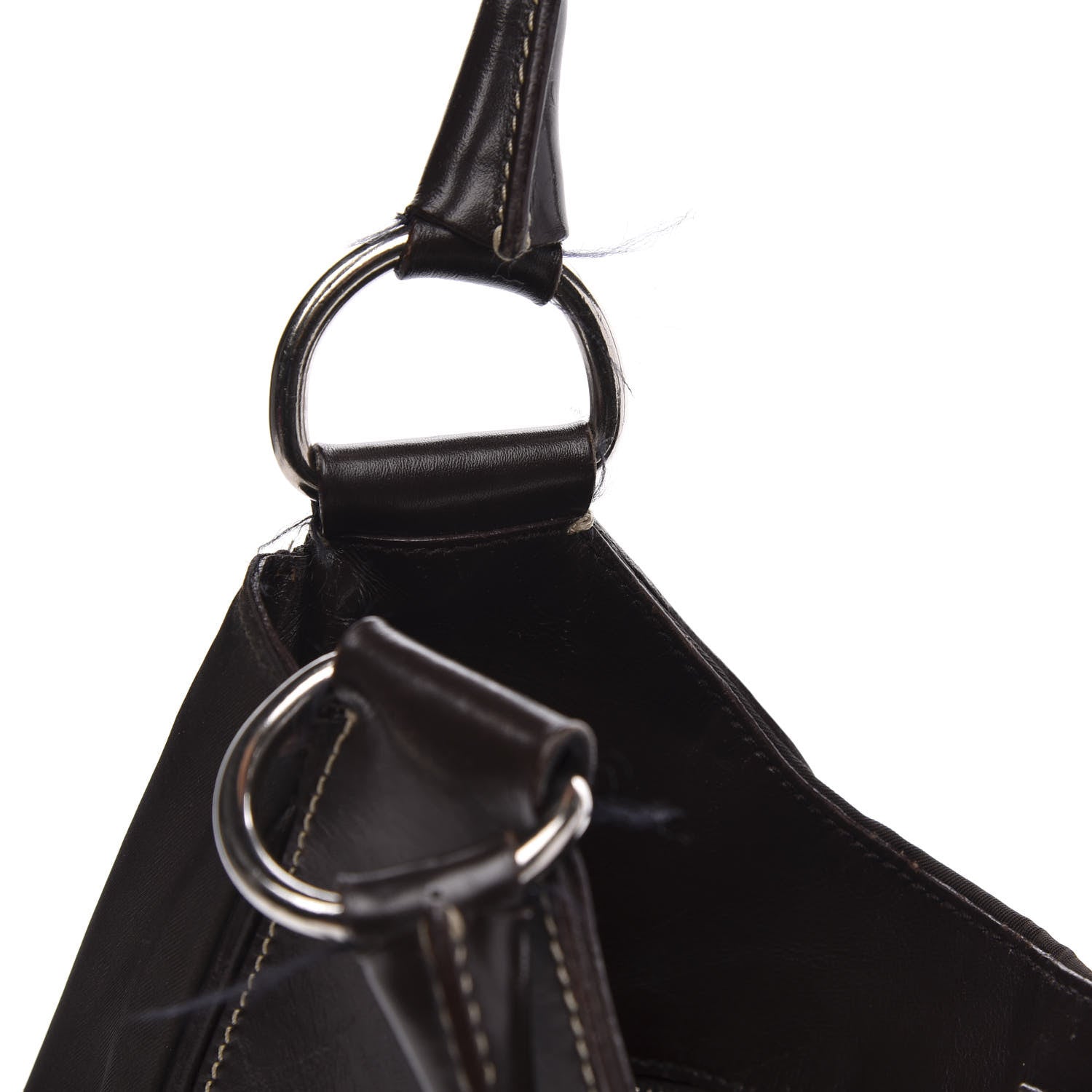 Prada Tessuto Nylon Calfskin Hobo Moro 8 of 16