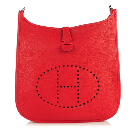Hermes Taurillon Clemence Evelyne III GM Rouge Casaque 1 of 11