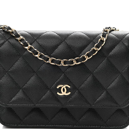 Chanel Caviar Quilted Mini Wallet On Chain WOC Black 8 of 11