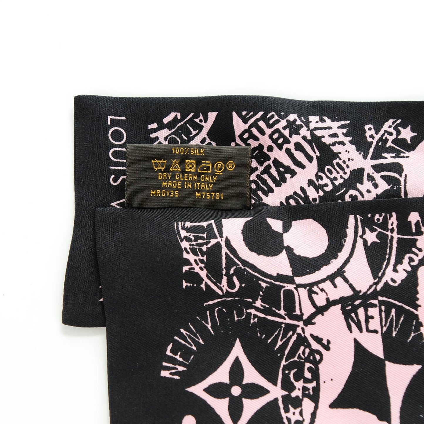 Silk Monogram Boarding Bandeau Black Pink