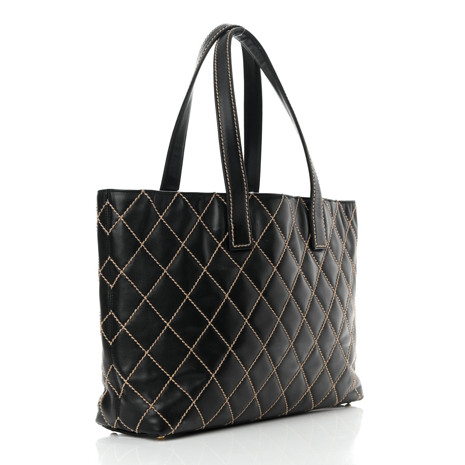 Chanel Calfskin Wild Stitch Large Tote Black 2 of 17
