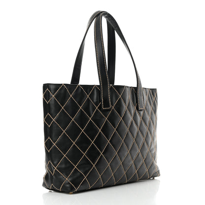 Chanel Calfskin Wild Stitch Large Tote Black 2 of 17