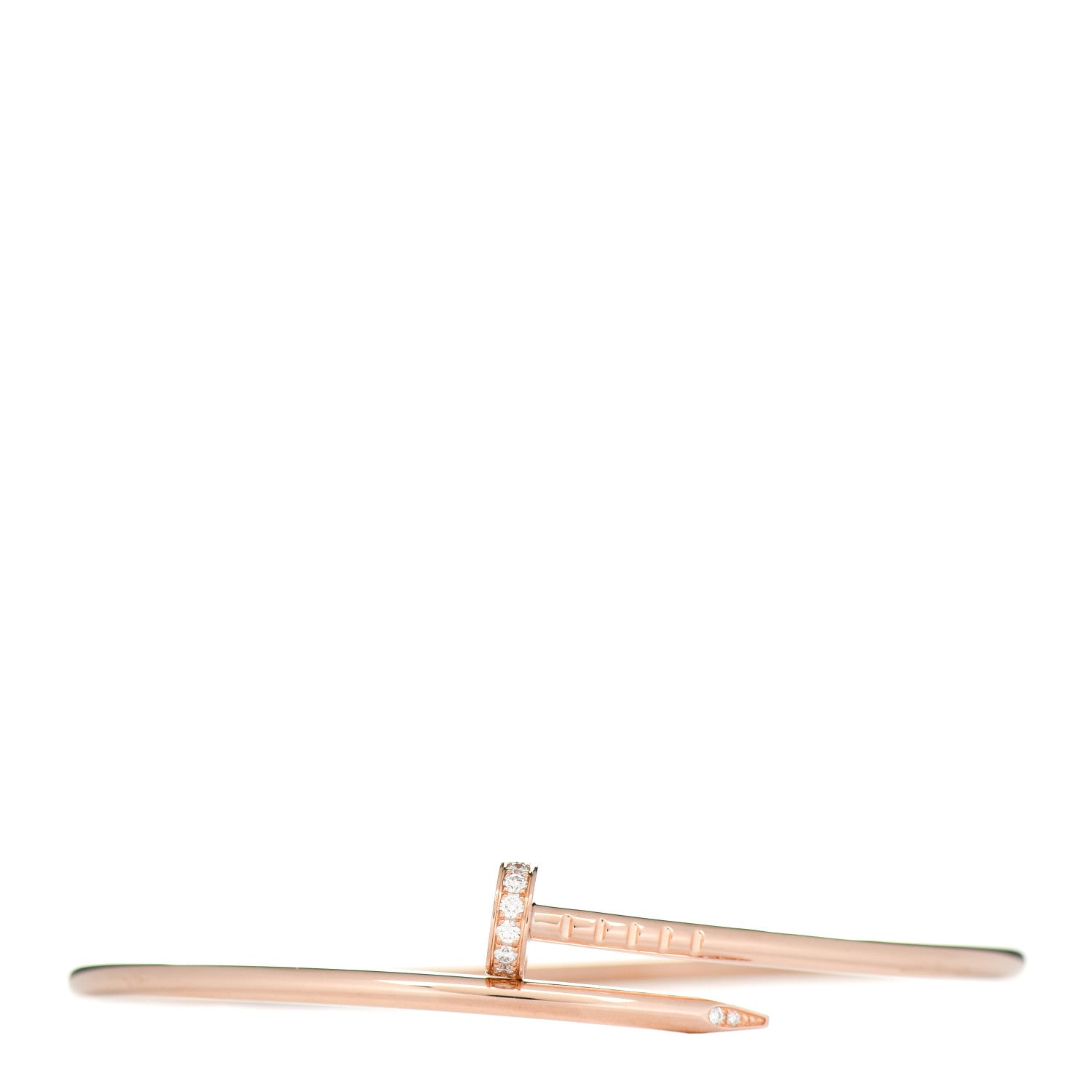 Cartier 18K Pink Gold Diamond Small Juste Un Clou Bracelet 17 1 of 5