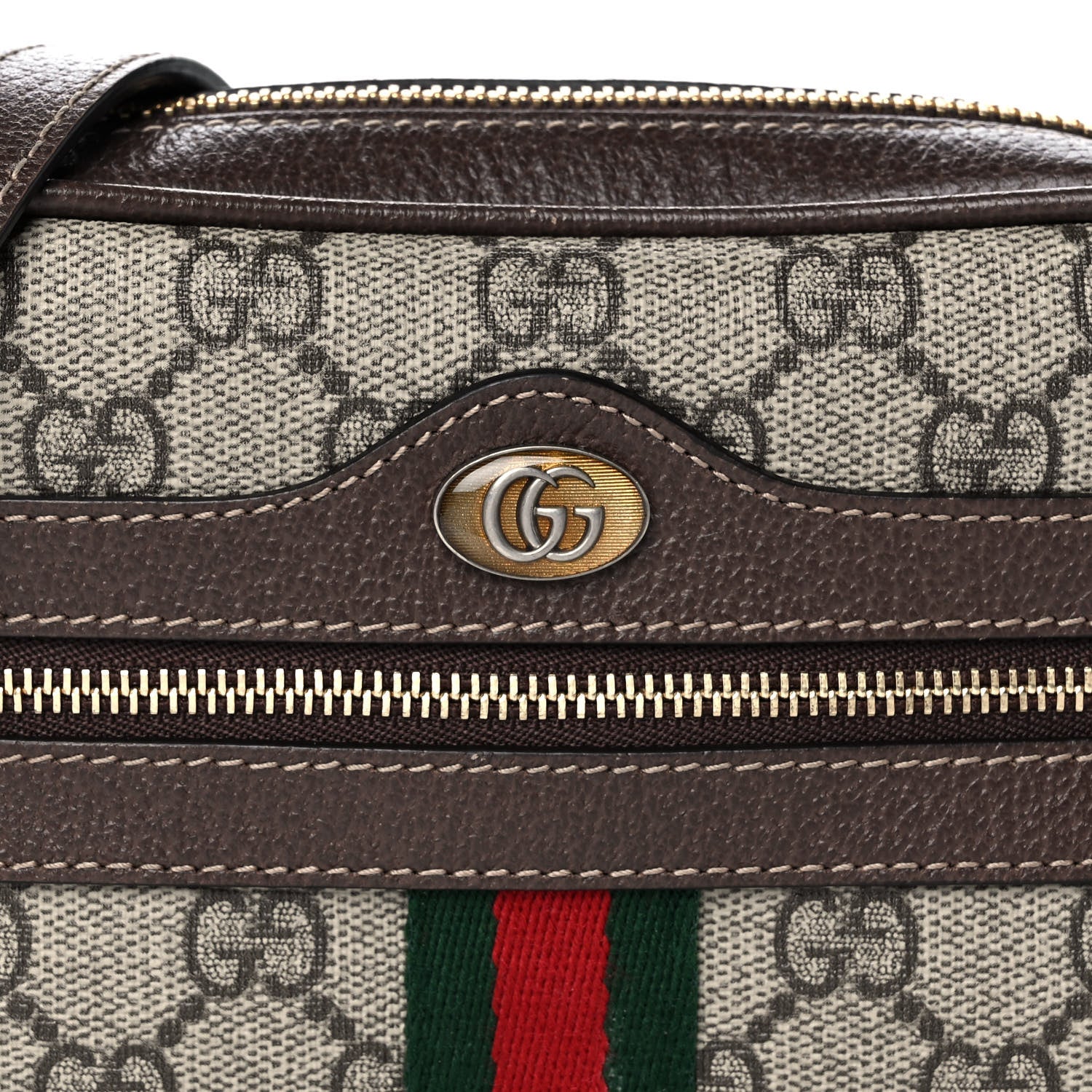 Gucci GG Supreme Monogram Web Mini Ophidia Shoulder Bag Brown 8 of 14