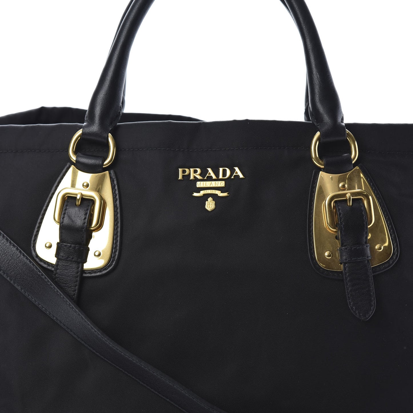 Tessuto Nylon Soft Calfskin Tote Black