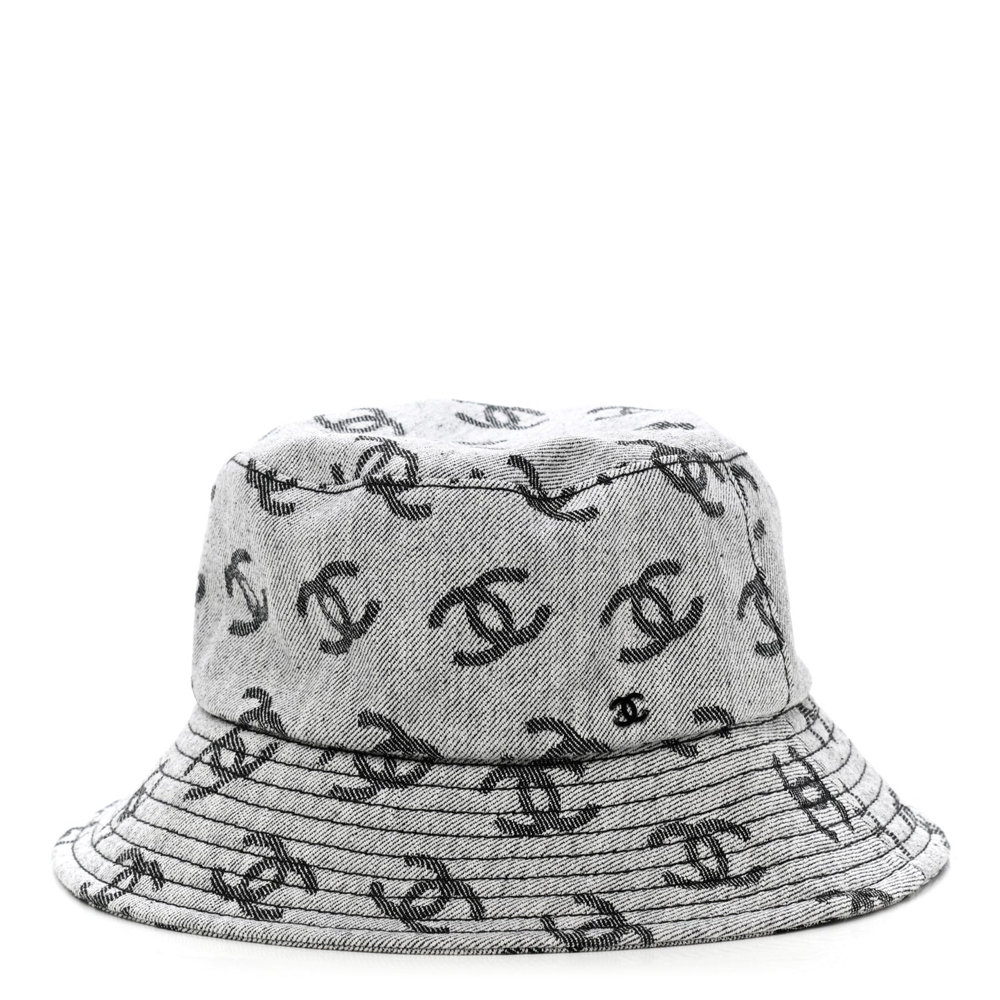 Denim CC Bucket Hat L White Black