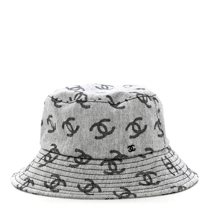 Chanel Denim CC Bucket Hat L White Black 1 of 8