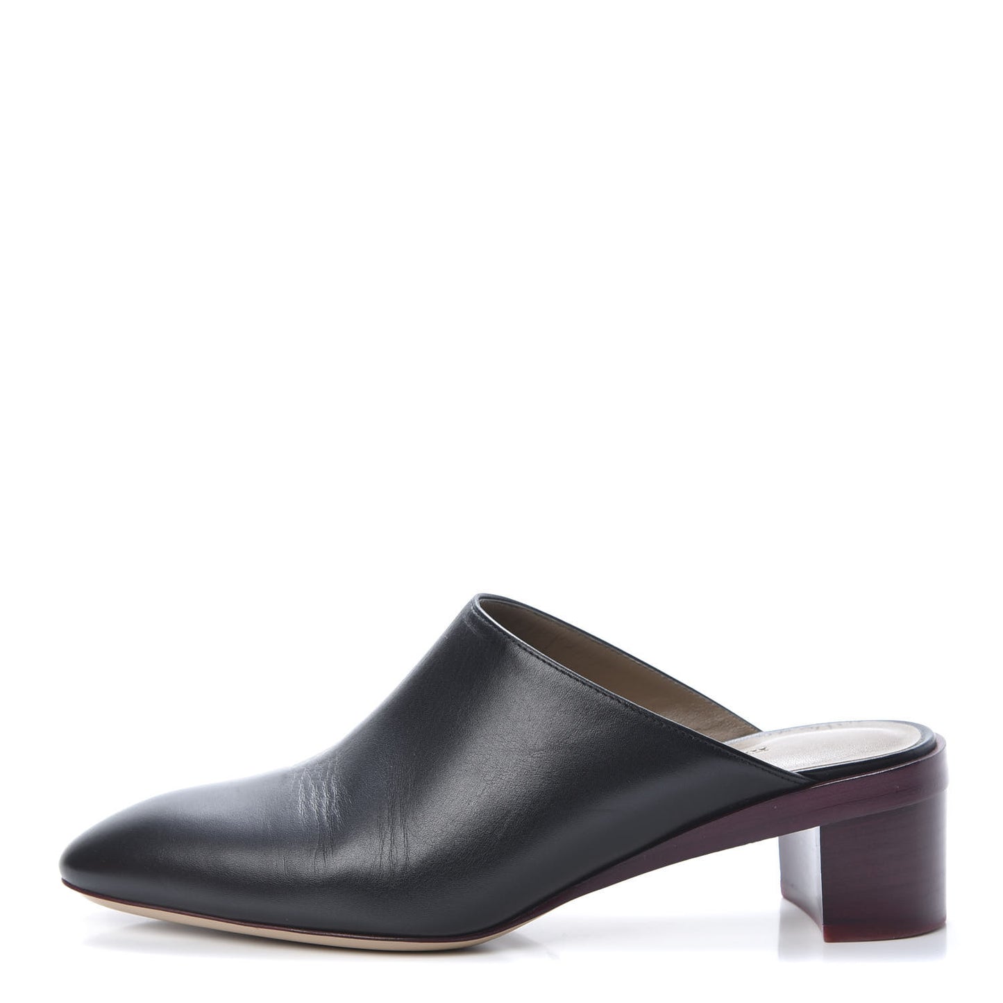 Calfskin Reveuse Mules 38 Black