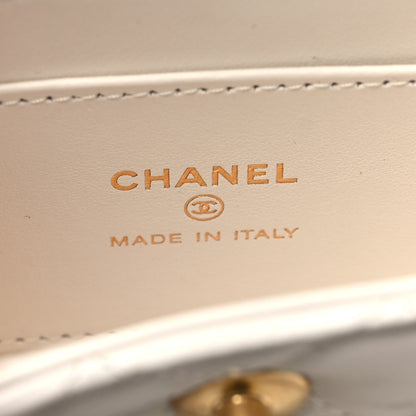 Chanel Shiny Aged Calfskin Quilted Mini Nano Kelly Shopper White 6 of 10