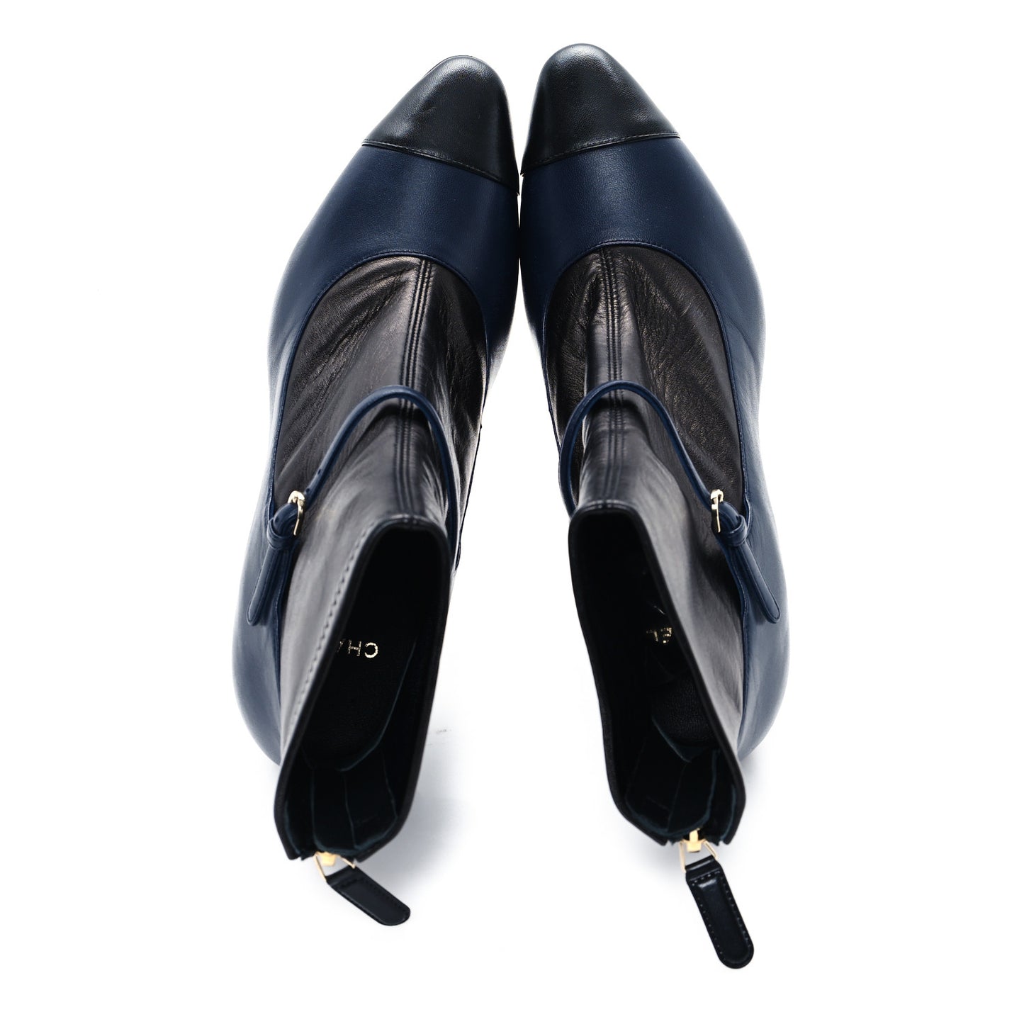 Lambskin Booties 39 Black Navy