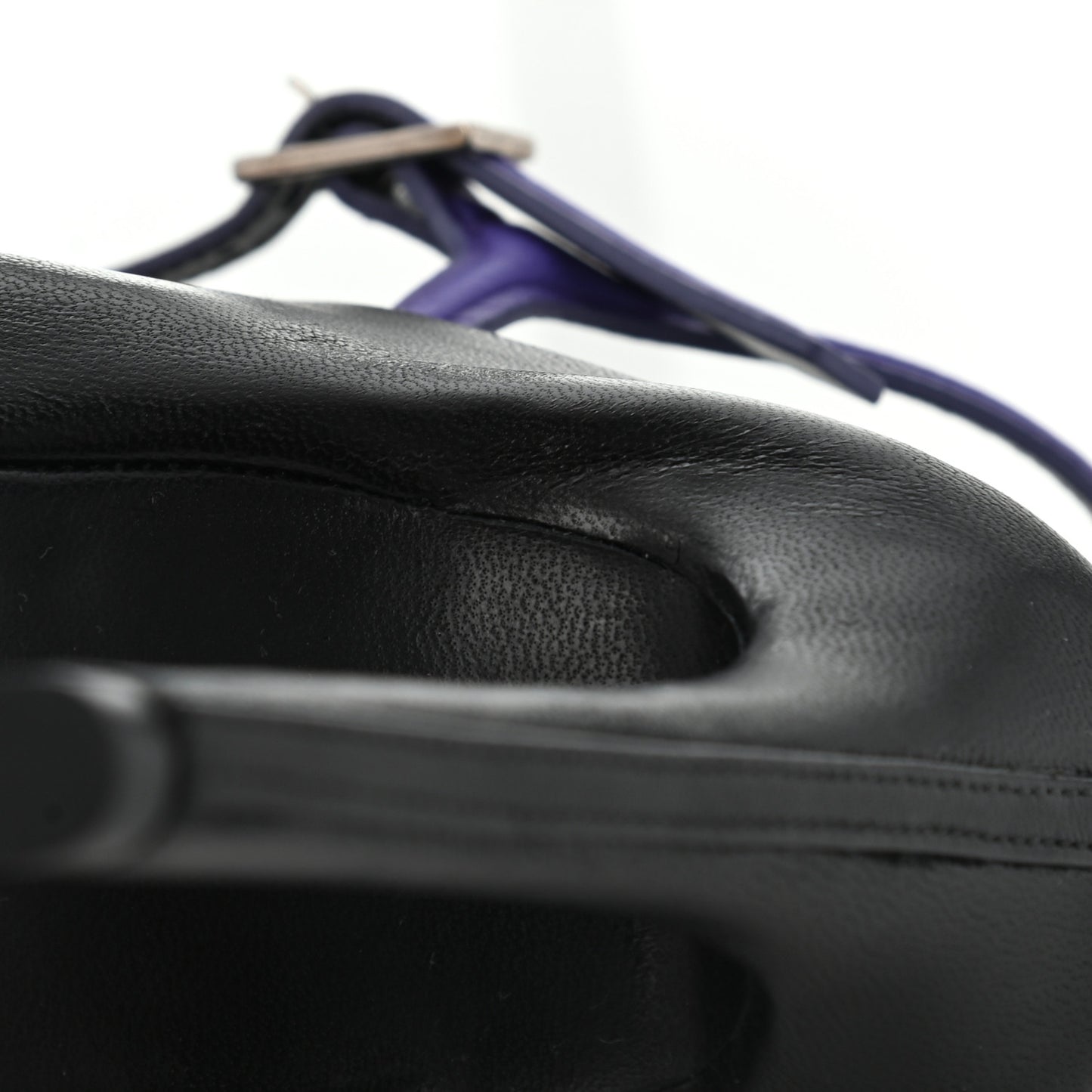 Lambskin Open Toe Glove Sandal 37.5 Black Purple