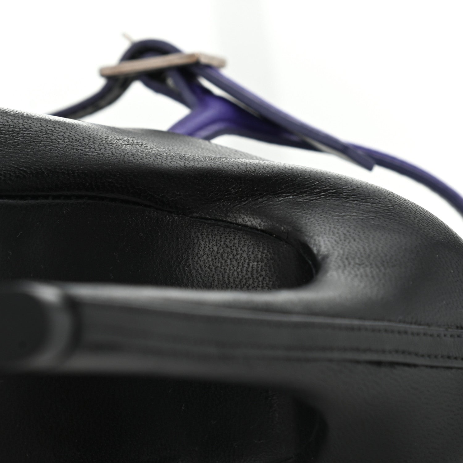 Balenciaga Lambskin Open Toe Glove Sandal 37.5 Black Purple 10 of 12