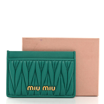 Miu Miu Nappa Matelasse Card Holder Assenzio 8 of 8