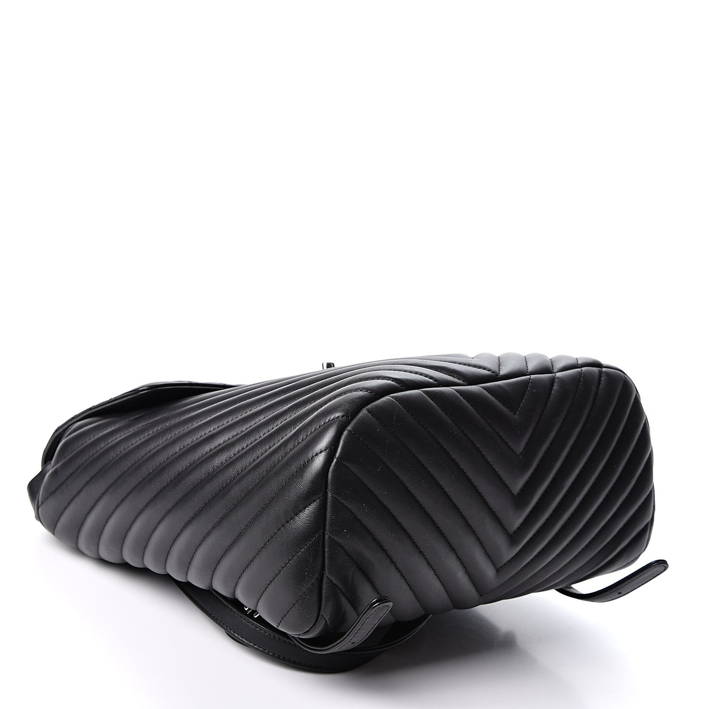 Calfskin Chevron Quilted Large Urban Spirit Backpack Black