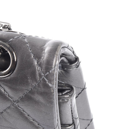 Chanel Metallic Aged Calfskin Quilted 2.55 Reissue 226 Flap Dark Silver 8 of 9