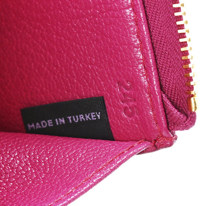 Miu Miu Goatskin Madras Zip Compact Wallet Pink 6 of 11