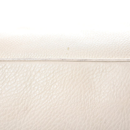 Gucci Pebbled Calfskin Twill Medium Top Handle Satchel White 16 of 19