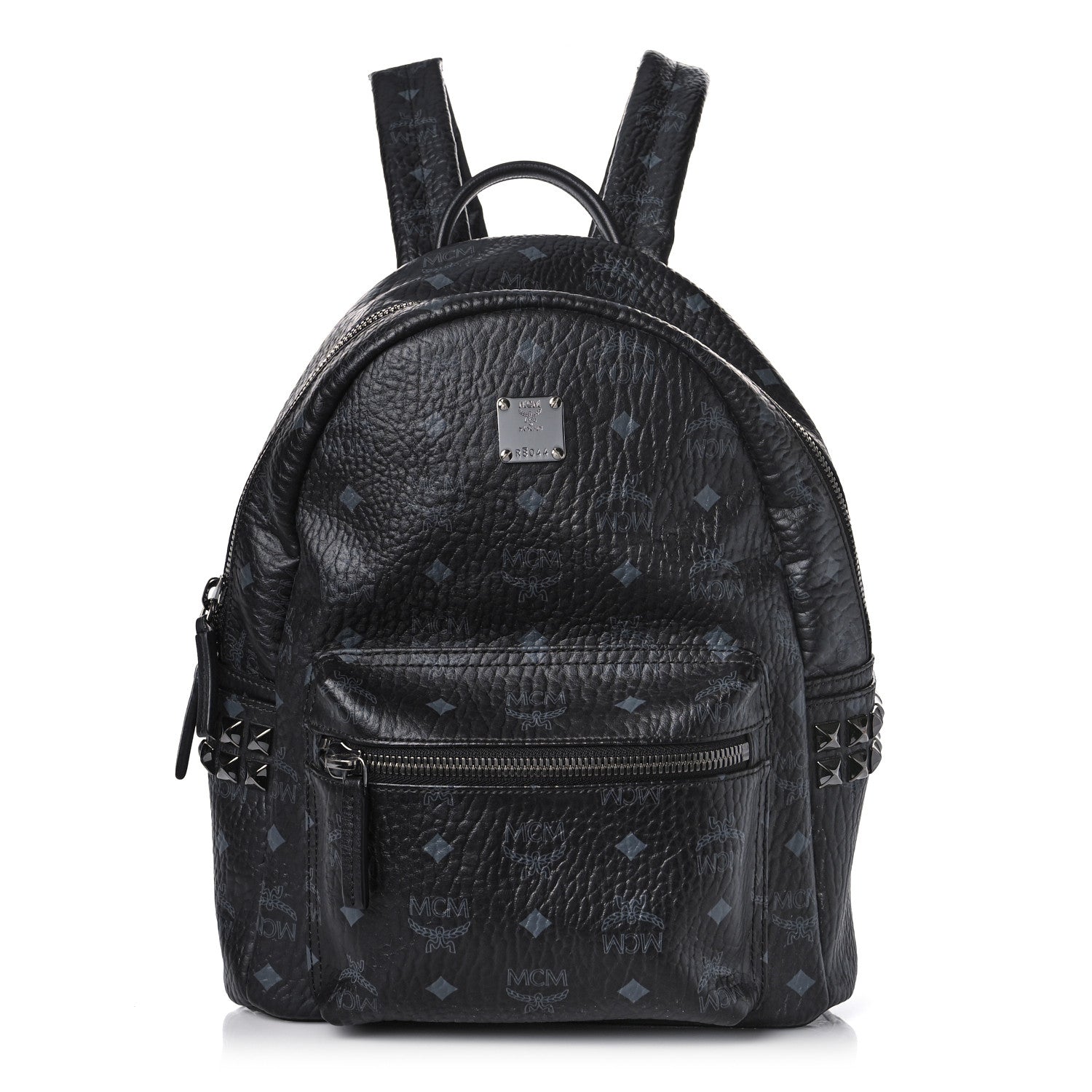 MCM Visetos Small Side Stud Stark Backpack Black 1 of 11