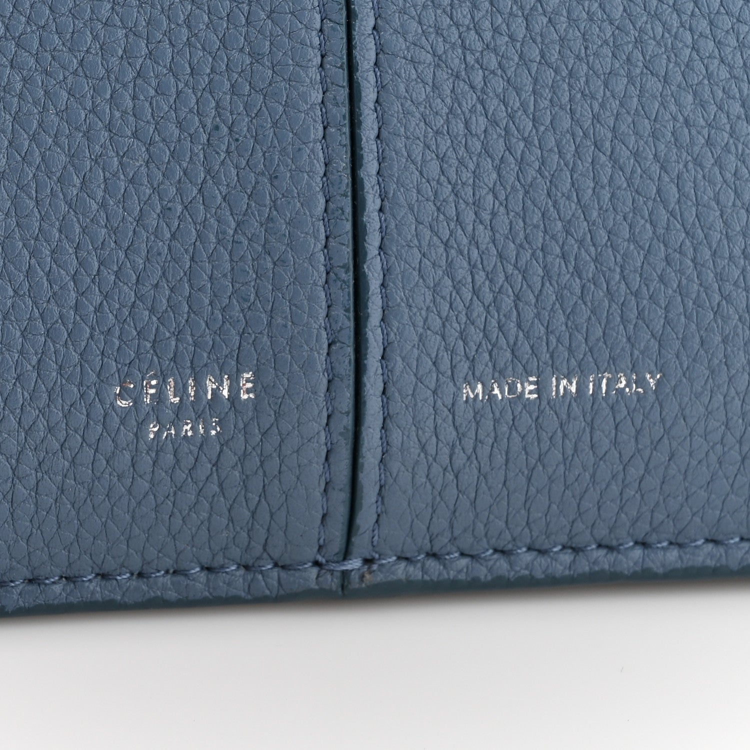 Celine Calfskin Small Tri-Fold Shoulder Bag Steel Blue 1532803