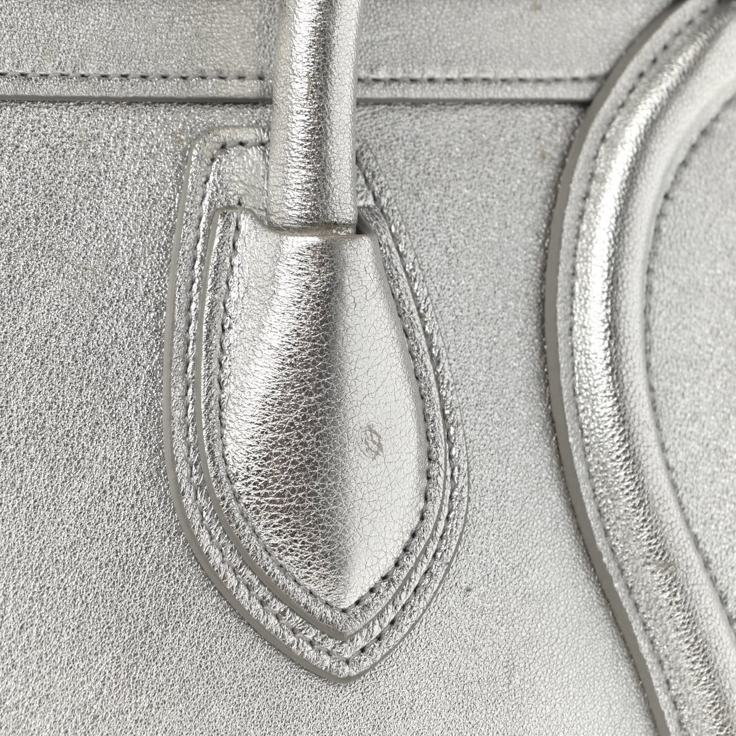 Laminated Lambskin Micro Luggage Silver