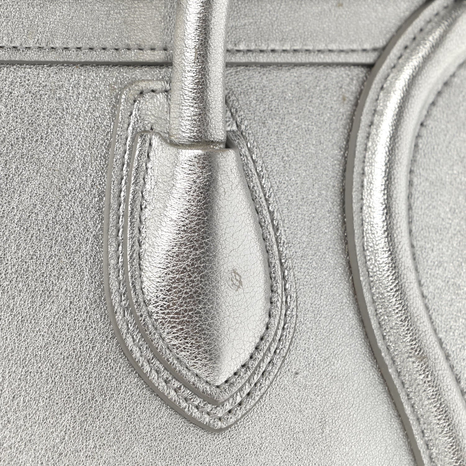 Celine Laminated Lambskin Micro Luggage Silver 15 of 26