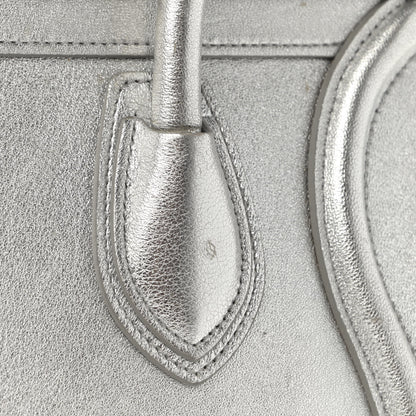 Celine Laminated Lambskin Micro Luggage Silver 15 of 26