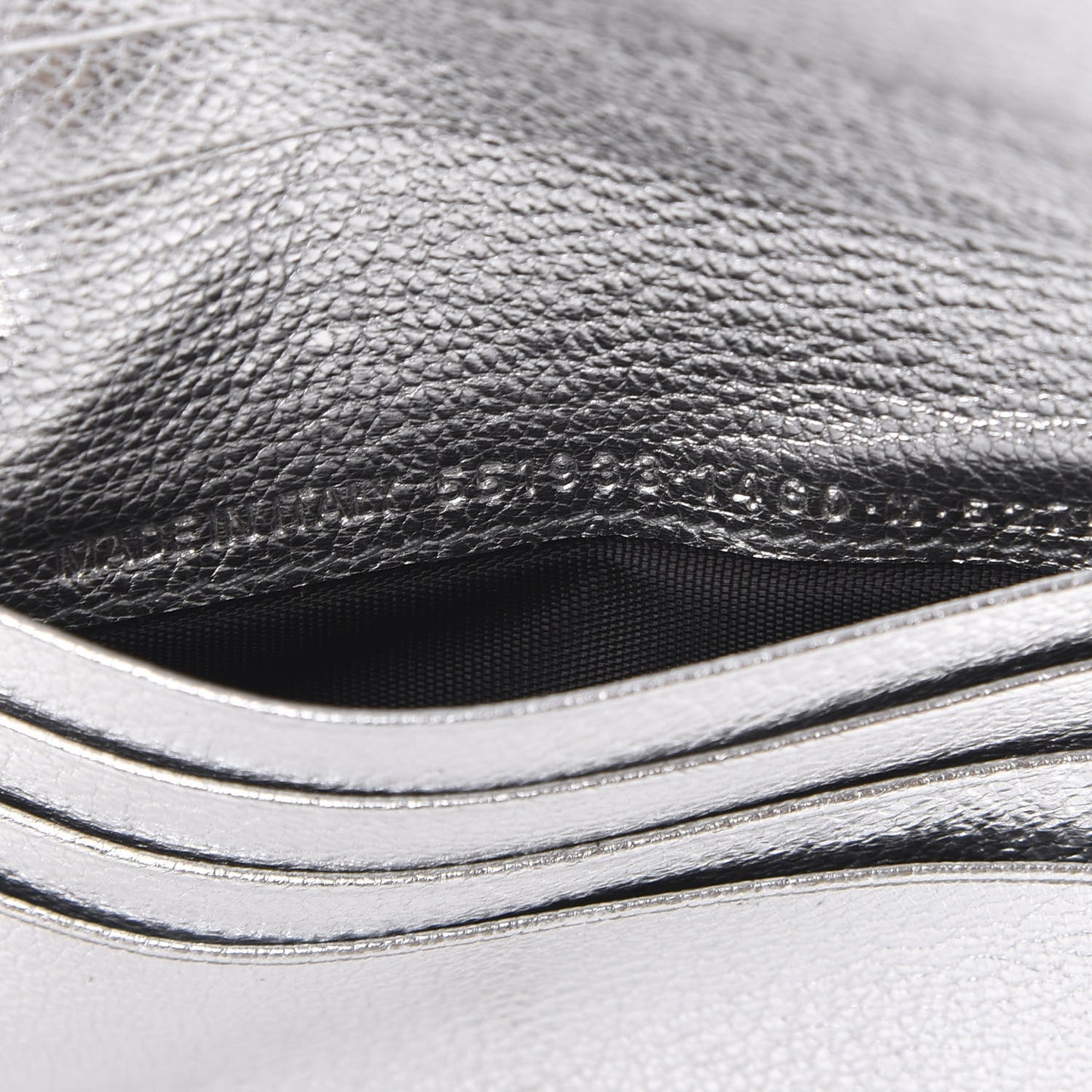 Metallic Goatskin Logo Everyday Multi Zip Wallet Argent Black