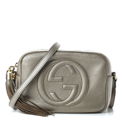 Gucci Metallic Pebbled Calfskin Small Soho Disco Bag Golden Beige 1 of 17