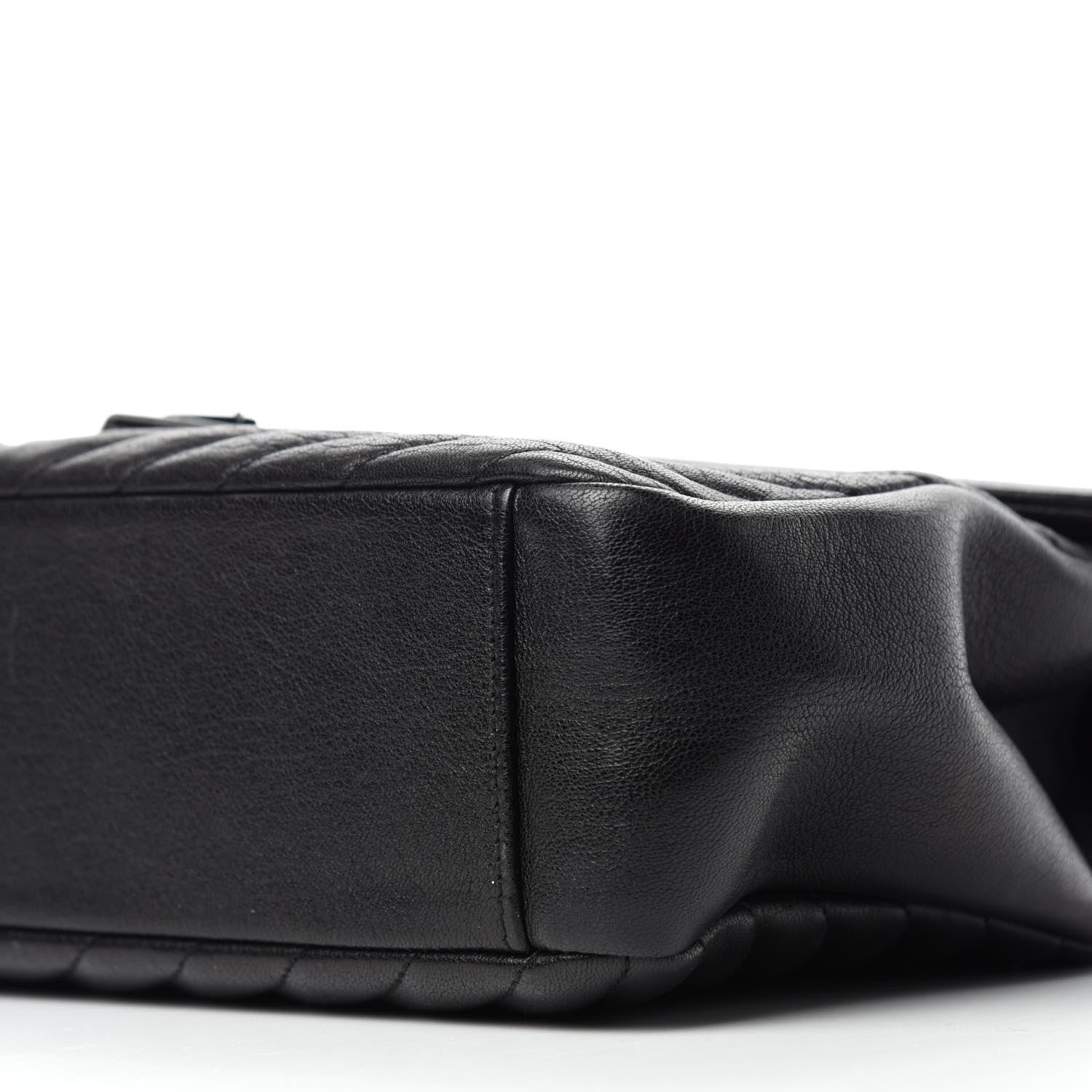 Saint Laurent Sheepskin Matelasse Chevron Monogram Monochrome Large College Satchel Black 7 of 11