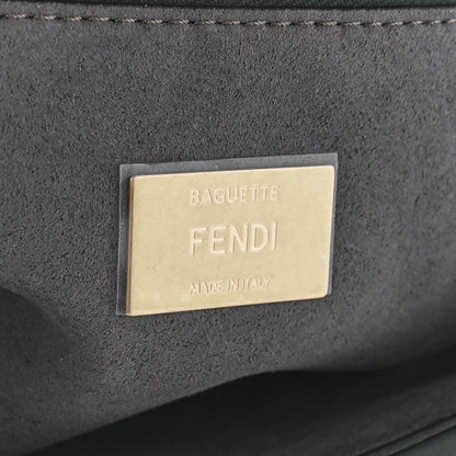 Fendi Chenille FF Embroidered Baguette Antracite Asfalto 7 of 12