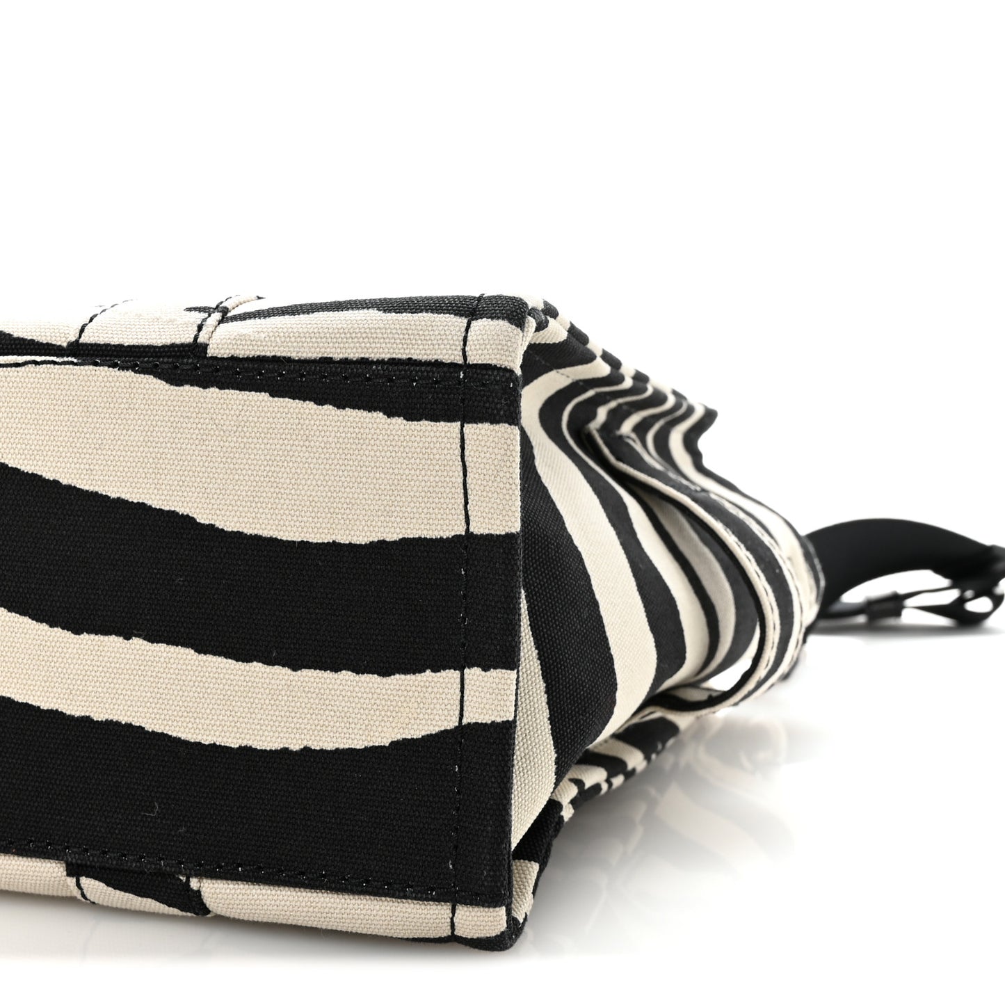 Cotton Canvas Zebra Tiger Print Medium The Traveler Tote Bag Black White